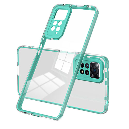 Silicone Transparent Mirror Frame Case Cover H01P for Xiaomi Redmi Note 12 Pro 4G Green