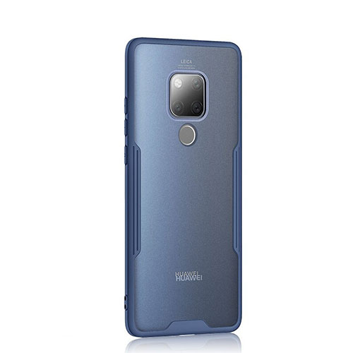 Silicone Transparent Mirror Frame Case Cover H04 for Huawei Mate 20 Blue