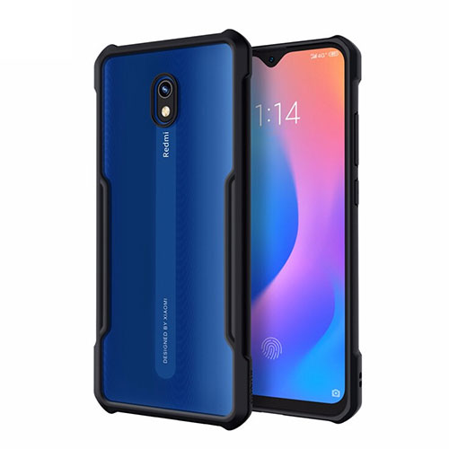 Silicone Transparent Mirror Frame Case Cover M01 for Xiaomi Redmi 8A Black