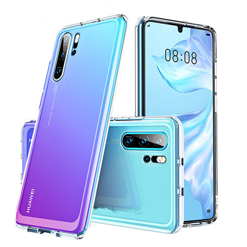 Silicone Transparent Mirror Frame Case Cover M02 for Huawei P30 Pro New Edition Clear