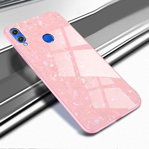 Silicone Transparent Mirror Frame Case Cover M03 for Huawei Honor V10 Lite Rose Gold