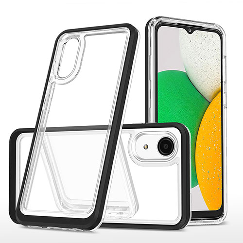 Silicone Transparent Mirror Frame Case Cover MQ1 for Samsung Galaxy A03 Core Black