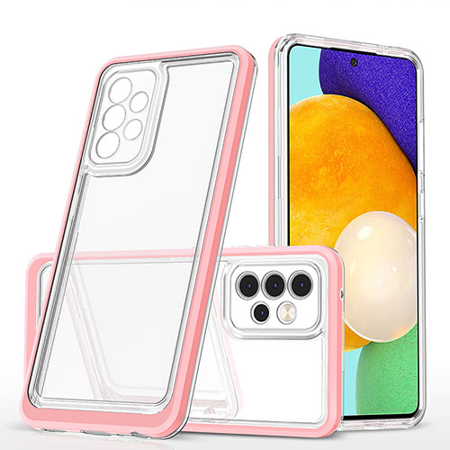 Silicone Transparent Mirror Frame Case Cover MQ1 for Samsung Galaxy A52 4G Rose Gold