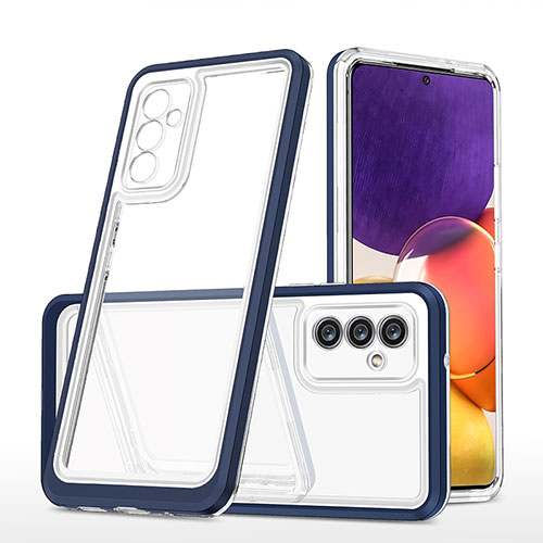 Silicone Transparent Mirror Frame Case Cover MQ1 for Samsung Galaxy A82 5G Blue