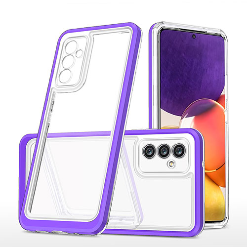 Silicone Transparent Mirror Frame Case Cover MQ1 for Samsung Galaxy A82 5G Purple