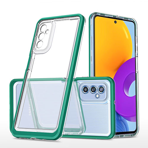 Silicone Transparent Mirror Frame Case Cover MQ1 for Samsung Galaxy M52 5G Green