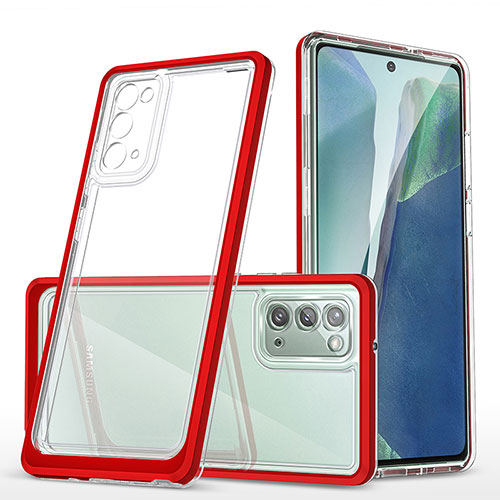 Silicone Transparent Mirror Frame Case Cover MQ1 for Samsung Galaxy Note 20 5G Red