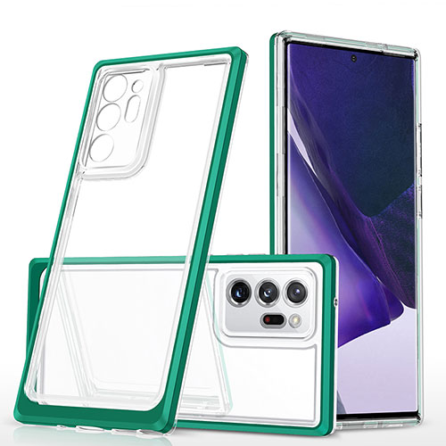 Silicone Transparent Mirror Frame Case Cover MQ1 for Samsung Galaxy Note 20 Ultra 5G Green