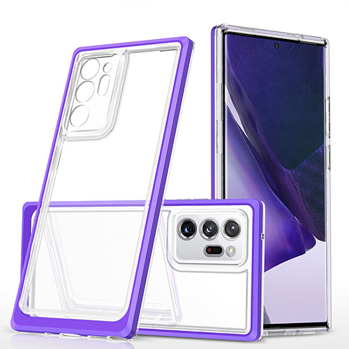 Silicone Transparent Mirror Frame Case Cover MQ1 for Samsung Galaxy Note 20 Ultra 5G Purple