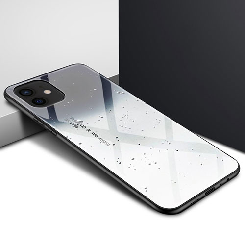 Silicone Transparent Mirror Frame Case Cover N01 for Apple iPhone 12 Gray