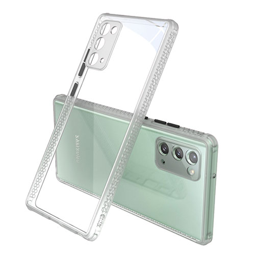 Silicone Transparent Mirror Frame Case Cover N02 for Samsung Galaxy Note 20 5G Gray