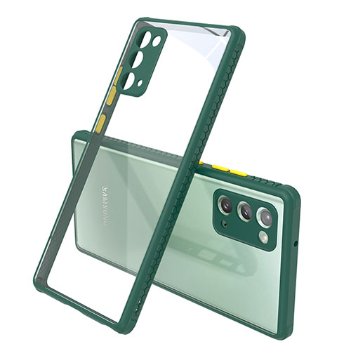 Silicone Transparent Mirror Frame Case Cover N02 for Samsung Galaxy Note 20 5G Midnight Green