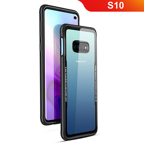 Silicone Transparent Mirror Frame Case Cover T01 for Samsung Galaxy S10 5G Black