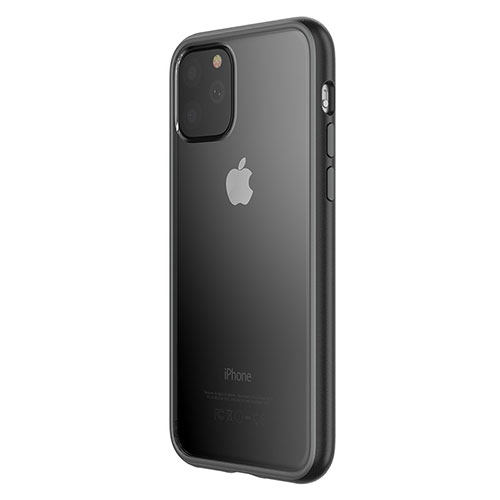 Silicone Transparent Mirror Frame Case for Apple iPhone 11 Pro Black