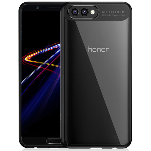 Silicone Transparent Mirror Frame Case for Huawei Honor V10 Black