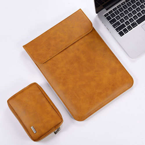 Sleeve Velvet Bag Leather Case Pocket for Apple MacBook Air 13 inch Orange