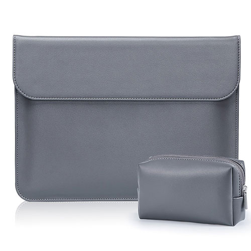 Sleeve Velvet Bag Leather Case Pocket L01 for Samsung Galaxy Book Flex 13.3 NP930QCG Gray