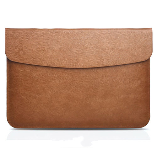 Sleeve Velvet Bag Leather Case Pocket L06 for Apple MacBook 12 inch Brown