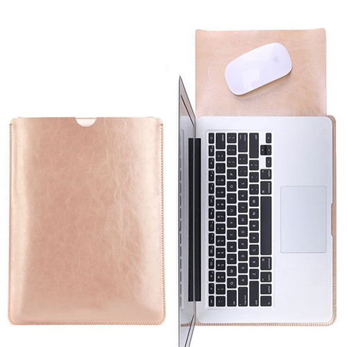 Sleeve Velvet Bag Leather Case Pocket L17 for Apple MacBook Air 13.3 inch (2018) Gold