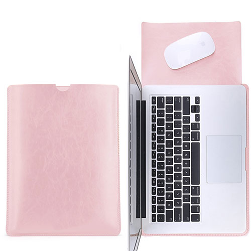 Sleeve Velvet Bag Leather Case Pocket L17 for Apple MacBook Air 13 inch (2020) Pink