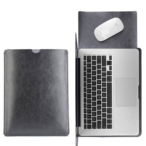 Sleeve Velvet Bag Leather Case Pocket L17 for Apple MacBook Air 13 inch Black