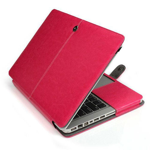 Sleeve Velvet Bag Leather Case Pocket L24 for Apple MacBook 12 inch Hot Pink