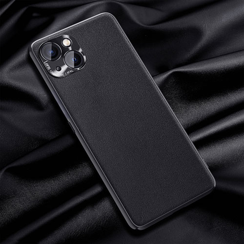 Soft Luxury Leather Snap On Case Cover A01 for Apple iPhone 14 Black