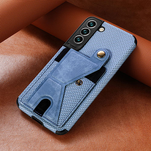 Soft Luxury Leather Snap On Case Cover A01D for Samsung Galaxy S21 5G Blue