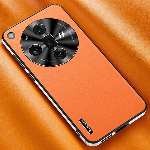 Soft Luxury Leather Snap On Case Cover AT1 for Oppo Find X7 5G Orange