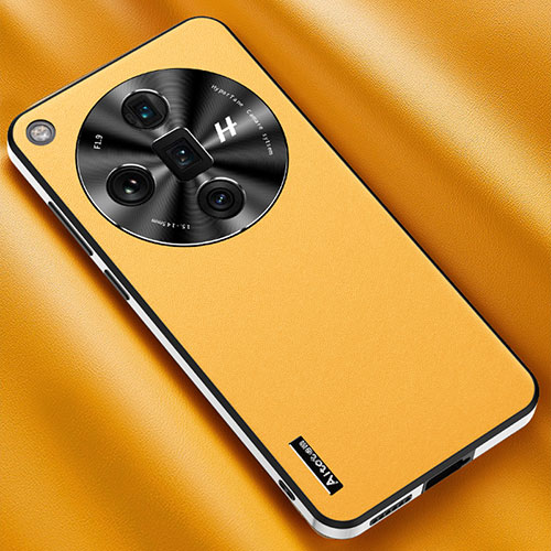 Soft Luxury Leather Snap On Case Cover AT1 for Oppo Find X7 5G Yellow