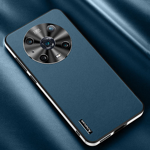 Soft Luxury Leather Snap On Case Cover AT2 for Huawei Honor Magic4 Pro 5G Blue