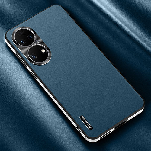 Soft Luxury Leather Snap On Case Cover AT2 for Huawei P50 Blue