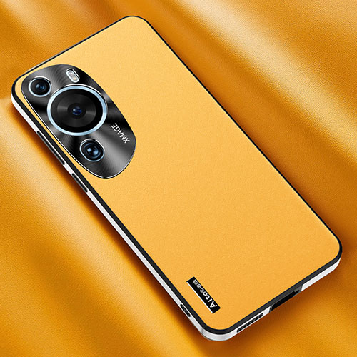 Soft Luxury Leather Snap On Case Cover AT2 for Huawei P60 Art Yellow