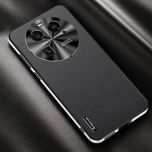 Soft Luxury Leather Snap On Case Cover AT2 for Oppo Find X6 5G Black