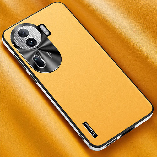 Soft Luxury Leather Snap On Case Cover AT2 for Oppo Reno11 Pro 5G Yellow