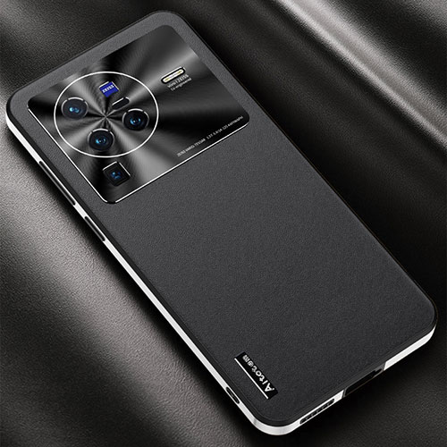 Soft Luxury Leather Snap On Case Cover AT2 for Vivo X80 Pro 5G Black