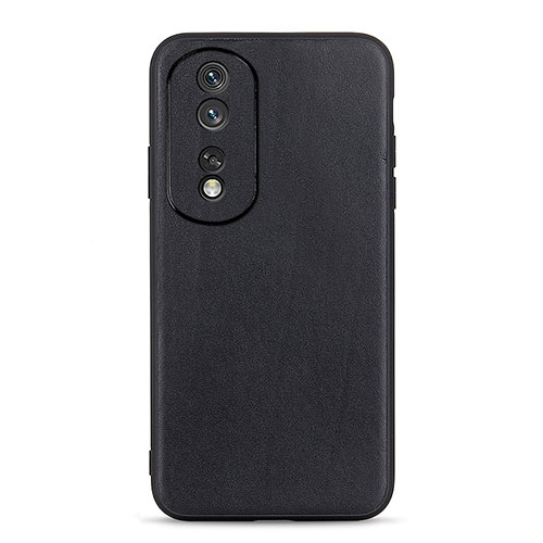 Soft Luxury Leather Snap On Case Cover B01H for Huawei Honor 80 5G Black