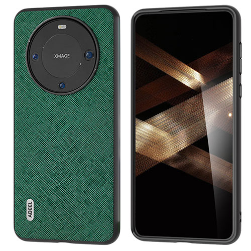 Soft Luxury Leather Snap On Case Cover B01H for Huawei Mate 60 Pro Green