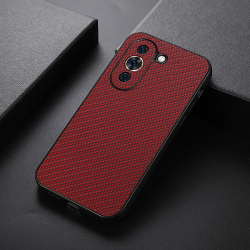 Soft Luxury Leather Snap On Case Cover B01H for Huawei Nova 10 Red