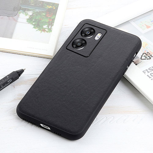 Soft Luxury Leather Snap On Case Cover B01H for OnePlus Nord N300 5G Black