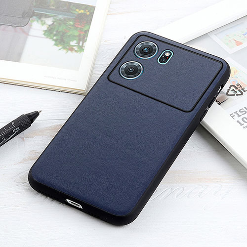 Soft Luxury Leather Snap On Case Cover B01H for Oppo K10 5G Blue