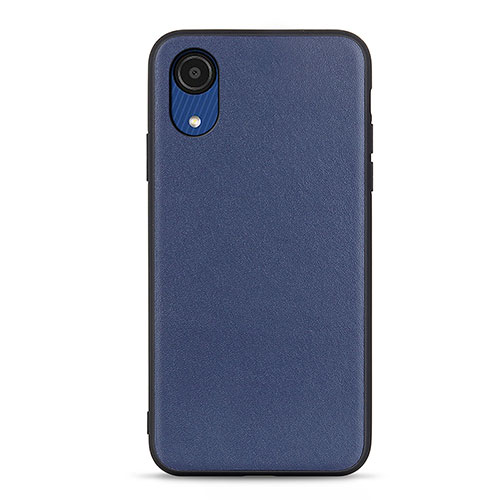 Soft Luxury Leather Snap On Case Cover B01H for Samsung Galaxy A03 Core Blue