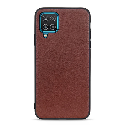 Soft Luxury Leather Snap On Case Cover B01H for Samsung Galaxy A12 5G Brown