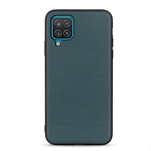 Soft Luxury Leather Snap On Case Cover B01H for Samsung Galaxy A12 Green