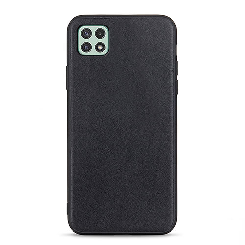 Soft Luxury Leather Snap On Case Cover B01H for Samsung Galaxy A22 5G Black