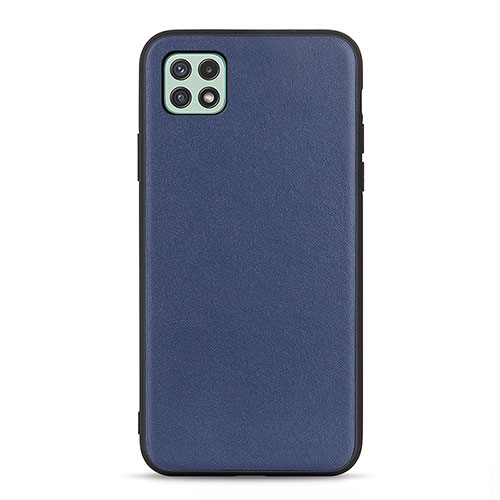 Soft Luxury Leather Snap On Case Cover B01H for Samsung Galaxy A22 5G Blue