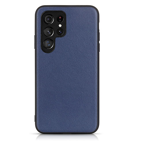 Soft Luxury Leather Snap On Case Cover B01H for Samsung Galaxy S25 Ultra 5G Blue