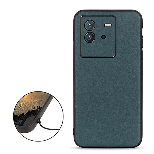 Soft Luxury Leather Snap On Case Cover B01H for Vivo iQOO Neo6 5G Green