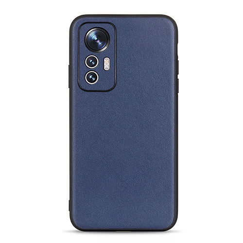 Soft Luxury Leather Snap On Case Cover B01H for Xiaomi Mi 12X 5G Blue