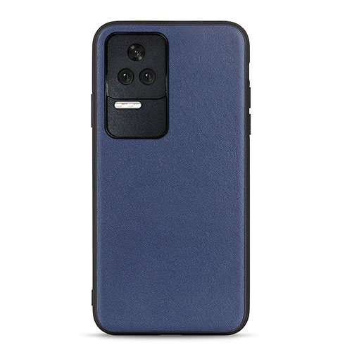 Soft Luxury Leather Snap On Case Cover B01H for Xiaomi Redmi K50 5G Blue